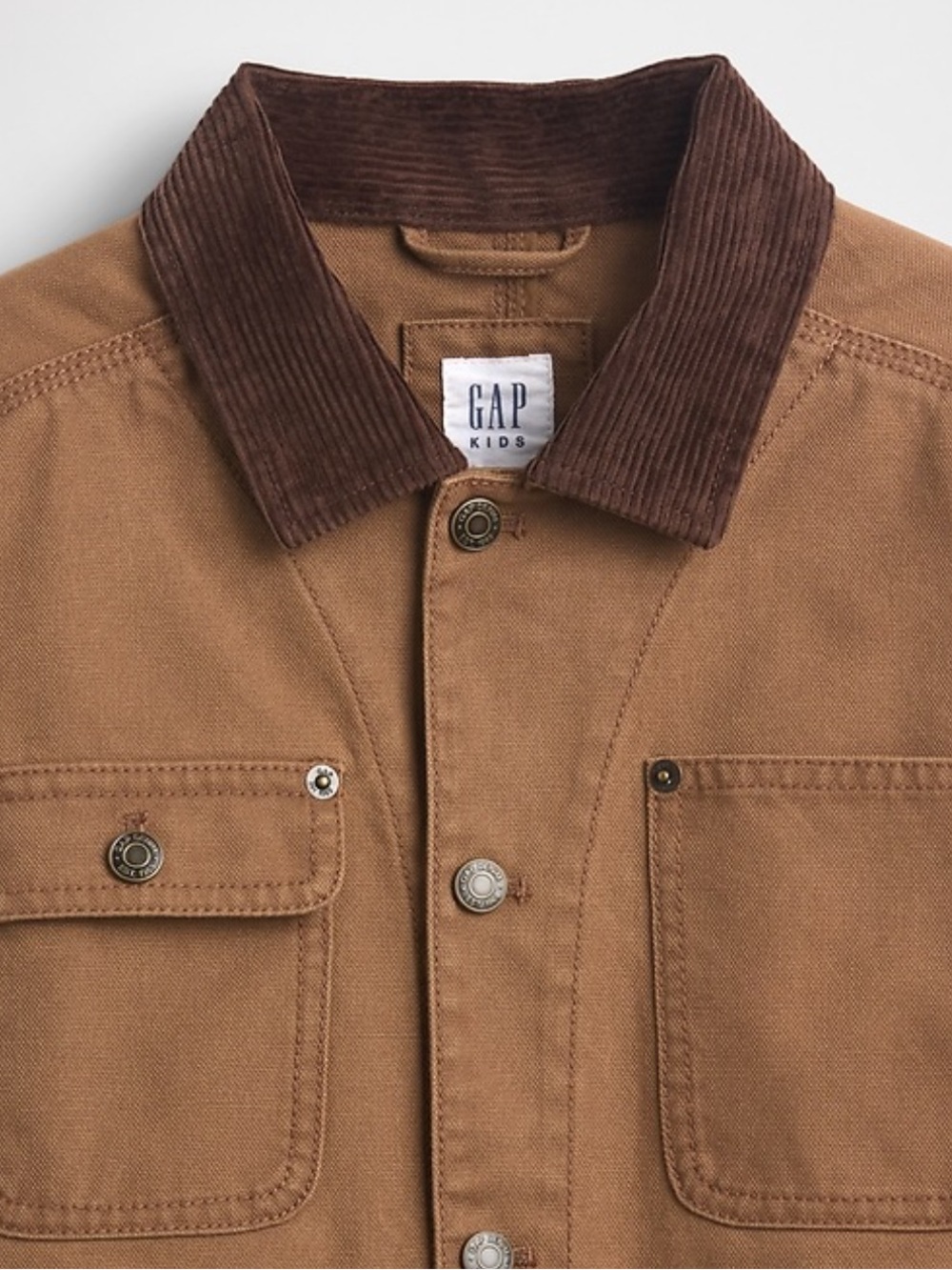 GAP Utility Jacket with Dark Brown Corduroy Collar fits size XS/SM NEW w/TAGS